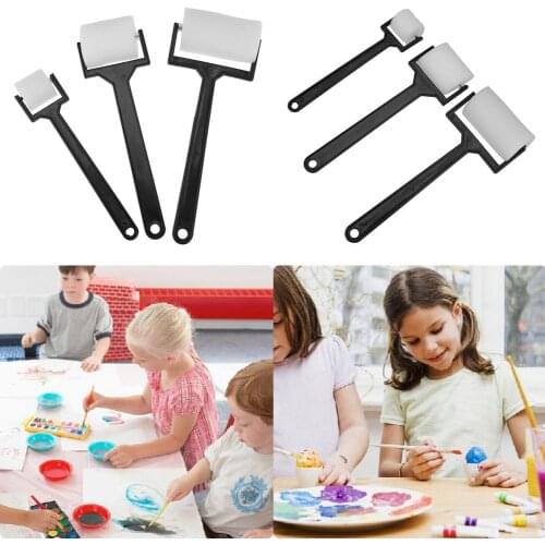 3pcs/Set Sponge Painting Roller Brush Kids Drawing Handmade DIY Craft Tool Home Children Drawing Cleaning Essential Roller Tool