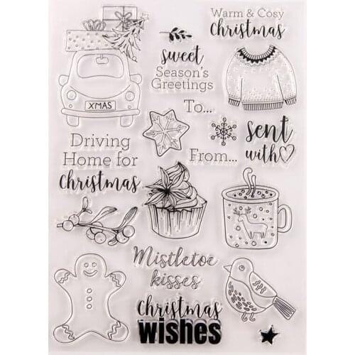Silicone Clear Stamps CUTTING DIES For Scrapbooking STENSICLS CHRISTMAS DIY PAPER Album Cards MAKING Transparent RUBBER Stamp