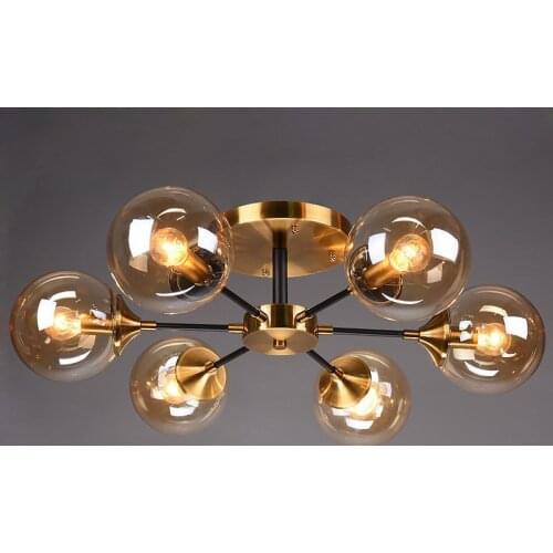 Nordic Glass Round Ceiling Lamp Living Room Bedroom Lamp Modern Creative Personality Dining Room Bean Shape Ceiling Lamp