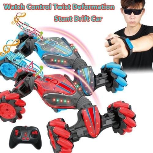 Gesture Induction RC Stunt Twisting Car One-Key Deformation Lateral Drifting Dance Music Climbing Off-Road Watch Control Vehicle