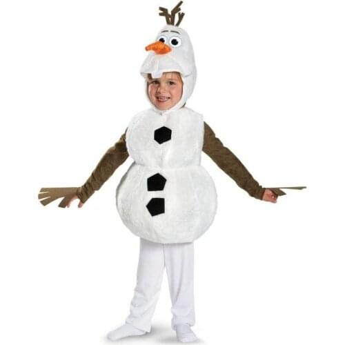 Comfy Deluxe Plush Adorable Child Halloween Costume For Toddler Kids Favorite Cartoon Movie Snowman Party Dress-up