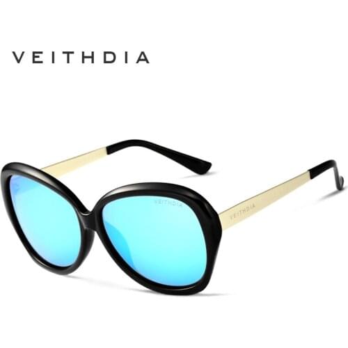 VEITHDIA TR90 Alloy Womens Driving Sun glasses Polarized Mirror Lens Luxury Ladies Designer Sunglasses Eyewear For Women 8012
