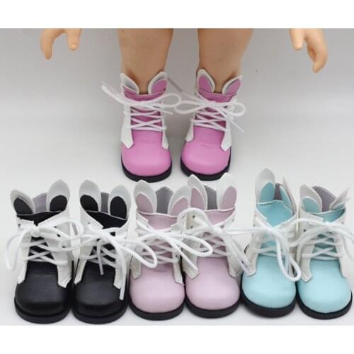 1 pair Cute PU rabbit shoes suit for BJD 16inch Sharon doll Boots Shoes Best gift accessories