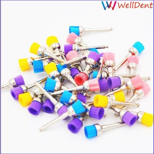 100pcs Dental Polisher Prophy Cup Brushes Colorful Nylon Latch Flat Polishing Dental Lab