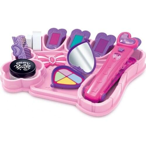 18Pcs Pretend Play Makeup Toy Beauty Set Toy Reusable Puzzle ABS Girls Simulation Plastic Toys for Children Dressing Cosmetic