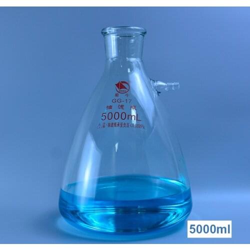 1PCS 5000ml Glass Vacuum Grinding Mouth Filtration Suction Flask Laboratory Filter Bottle Bottle