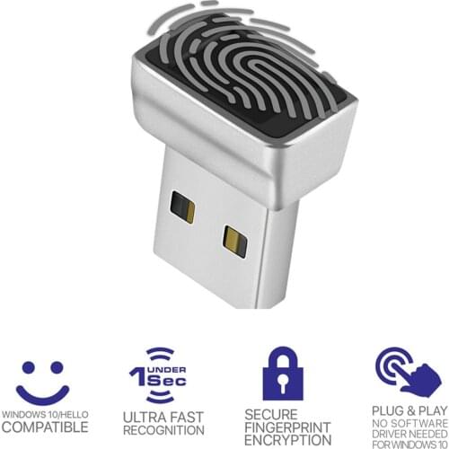 2021 New USB Fingerprint Reader Module for Windows 10 Hello, Biometric Scanner padlock for Laptops & PC