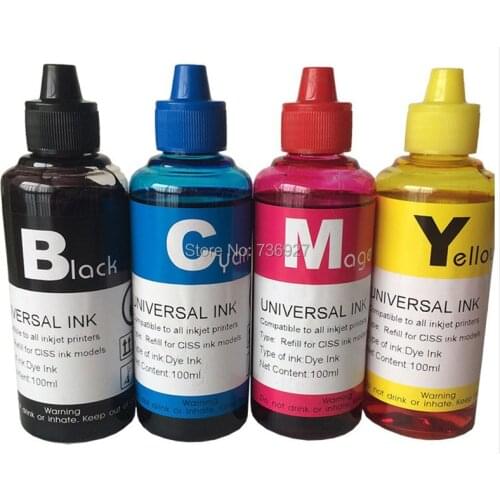 4X 100ml Refill Dye ink for HP564 HP 564 , for C5393 C6340 C6350 C6380 C6375 B8550 C6324 D5400 D7560 D5460 D5463 printer