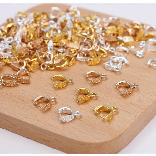 100Pcs Melon Seeds Buckle Pendants Clips Clasps Hook Bails Connectors Charm Bail Beads Supplies For Jewelry Making Diy