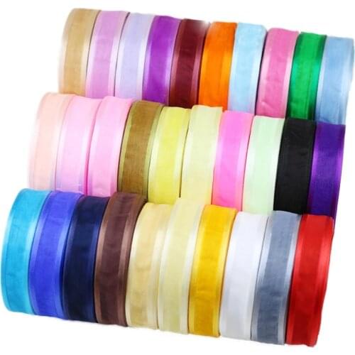 50 yards/roll) (20/25/40mm) Organza Ribbon Soft Broadside Wholesale Gift Wrapping Decoration Ribbons Handmade DIY
