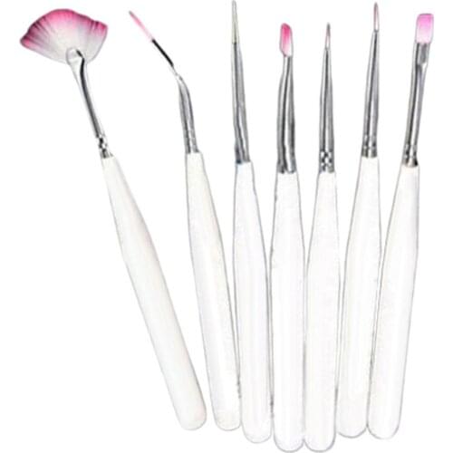 7Pcs Acrylic Nail Art Pen Tips UV Gel Builder Painting Design Brush Set Tool Beauty Makeup Tools Makeup Brush Wedding makeup
