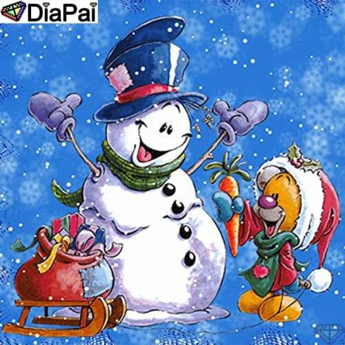 DiaPai Diamond Painting 5D DIY 100% Full Square/Round Drill "Snowman scenery" Diamond Embroidery Cross Stitch 3D Decor A26786
