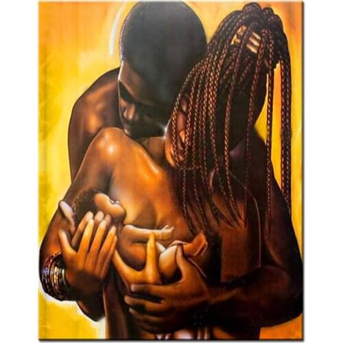 Diamond mosaic African couple with baby full square diamond embroidery icons 5d diy diamond painting 100% round drill