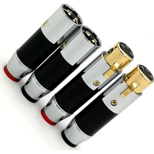 Ahsy black rhodium-plated xlr-audio-3-polige XLR audio plug socket 2 socket plug HiFi audio balanced plug