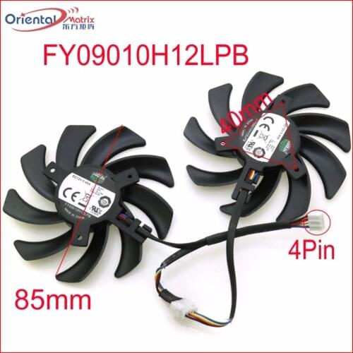 Free Shipping 2pcs/lot FY09010H12LPB DC12V 0.45A 86mm VGA Fan 4Pin For XFX R9 280X 270X 290X Graphics Card Cooling Fan