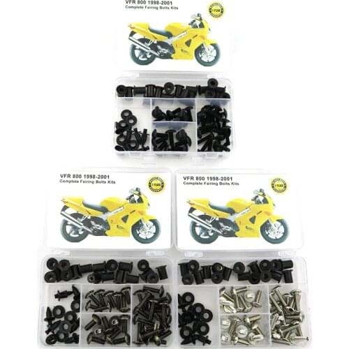 Fit For Honda VFR800 1998-2001 Motorcycle Complete Full Fairing Bolts Kit Bodywork Screws Nut Side Covering Screws Bolts Steel