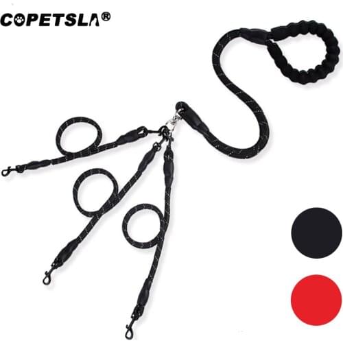 Copetsla 1Pcs High Quality Multiple Pet Leashes Walk 2/3/4/5/6 Dog Nylon V/W Shape Cat Dogs Leash Walking Lead Traction Rope