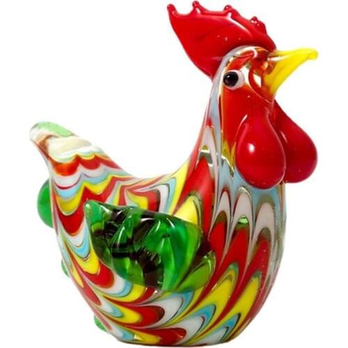 Chick Decoration Model Figurine Lovely Good Craftsmanship Glass Animal Cock Figurine Ornament for Desktop