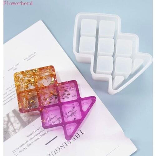DIY Crystal Epoxy Mold Resin Mold Lipstick Storage Box Square Seven Grid Swing Table Decoration Storage Silicone Mold