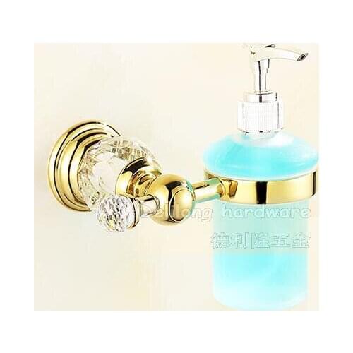 Bronze material gold color crystal liquid soap dispenser bathroom accessories