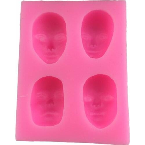 Four-person face avatar shape silicone mold chocolate mousse turned sugar baking mold gypsum drop diy pose soap mold