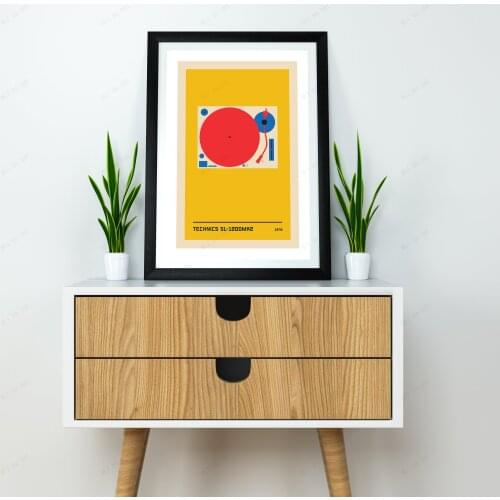 Audio Gear-Technics Minimal Bauhaus Art Illustration Poster Canvas Print Minimalist Mike Slobot DJ Hip Hop Techno Vinyl Records