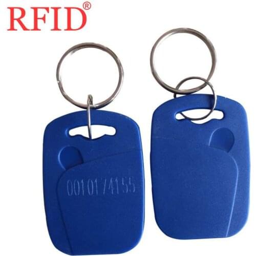 ID 125khz TK4100 EM4100 Read Only Tag Key Keyfob RFID Keychain Access Control Time Attendance Sticker Fob Token Ring 20pcs