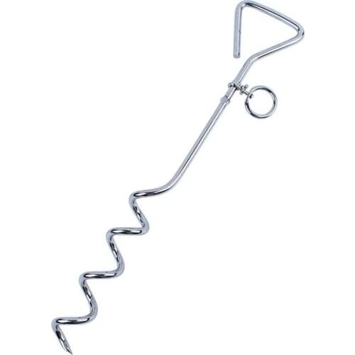 IdYllife Outdoor Dog Fixed Pile Tent Sand Peg Spiral Anti Wrap Knotting Meadow Dog Nail Durable Pet Leash Accessory Dog Harness