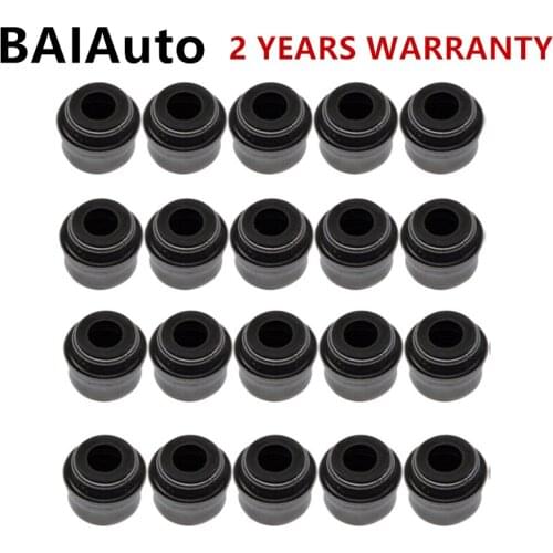 20PCS 6mm Black Engine Valve Stem Oil Seal Set For VW Golf Passat Polo Audi A3 A4 A5 A6 036 109 675 A 036109675A 036 109 675