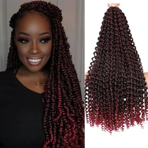 Prettyplus 18 Inch Locs Passion Twist Hair Synthetic Kinky Twist Ombre Twist Crochet Braid Hair Extension Spring Twist Hair
