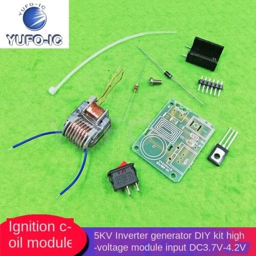 Free Ship 1PCS DIY Kit 15kV Inverter Generator Ignition Coil Module High-Voltage Module Input DC 3. 7v-4.2v