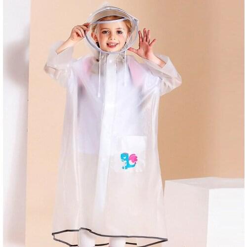 New Cartoon Rabbit Bear Children Raincoat Baby Windproof Poncho Big Boys Girls Rainwear Yellow 6-18 Year Student Tour Raincoat