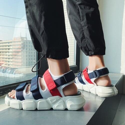 Fashion Blue Mens Sandals Soft Comfortable Summer Sandals Men Casual Shoes Non-slip Platform Beach Sandals Men сандали мужские