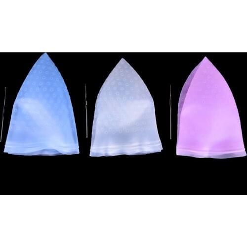 Pro Salon Dye Silicone Cap + Hook Hair Salon Color Coloring Highlighting Reusable Set Frosting Tipping Dyeing Color Tools