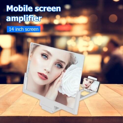 Mobile Phone 14 inch HD Screen Amplifier Stereoscopic Magnifying Durable Glass Foldable Phone Bracket Tablet Holder