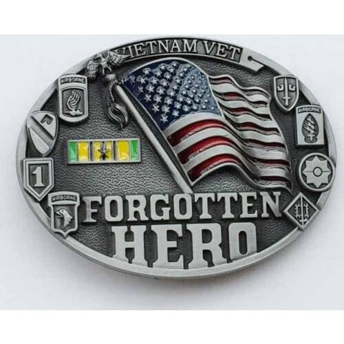 Vietnam Vet Forgotten Hero Belt Buckle uitable for 4cm wideth belt with continous stock