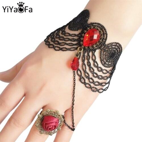 YiYaoFa Handmade Gothic Jewelry Vintage Lace Bracelets & Bangle Women Accessories Charm Bracelets For Women LB-54