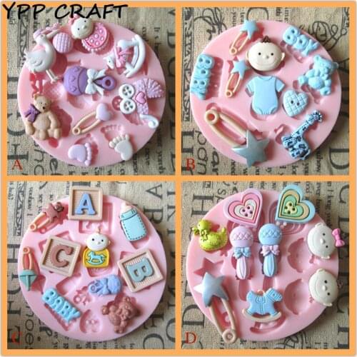 YPP CRAFT Baby Set 3D Silicone Cake Cookie Mold Biscuit Cream Candy Fondant Mould Cake Decoration Baking Tool