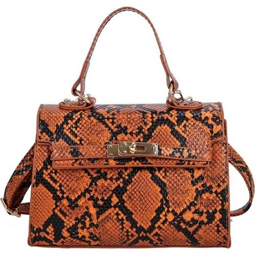 Womens Handbag Women Python Pattern High-capacity Shoulder Bag Fashion Shoulder Bag Womens Leisure Messenger Handbag