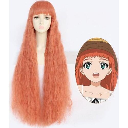 Furiru Long Curly Wig Cosplay Costume Heat Resistant Synthetic Hair WONDER EGG PRIORITY Women Wigs