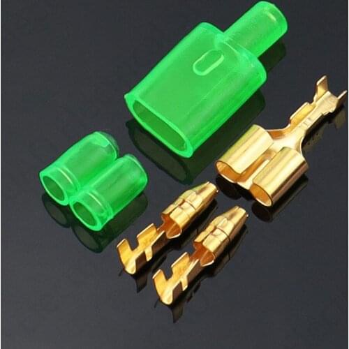 10/20/50sets 4.0 bullet terminal car electrical wire connector diameter 4mm Male + Female 1 : 2 Green