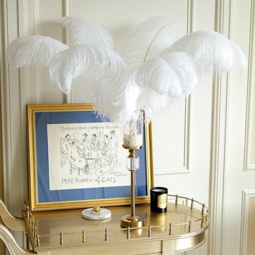 50pcs/lot 6-26 inch Ostrich Feather White Plume Wedding Party table Centerpiece Desktop Decoration Plush Christmas Decor