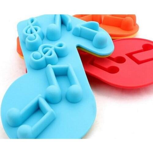 100pcs/lot,6 Holes Note Shape Chocolate Mold DIY Silicone Cake Decoration Mold Jelly Ice Baking Mould Love Gift Chocolate Mold