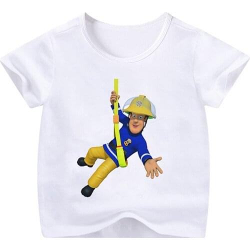 2021 Fashion Children Cartoon Anime Fireman Sam Hyuna Ins Style Indie Clothes T-Shirts For Girls Clothes For Girlsjavascript