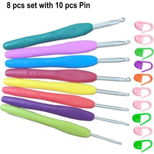 2020 Knitting Needles Crochet Hooks 8pcs set Aluminium Sewing Needle Knit Weave Craft Yarn Sewing Tools