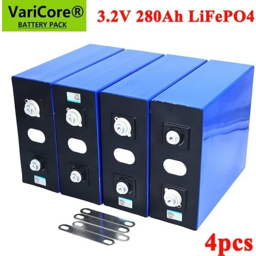 4pcs VariCore 3.2V 280AH battery pack LiFePO4 12V 24V 280000mAh for E-scooter RV Solar Energy storage system Travel Batteries