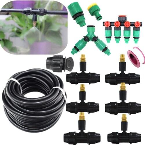 5/10/15/20m 2-Outlet Watering Kits With 8/11 Tube For Garden Irrigation Micro Drip Fittings For Yard Watering