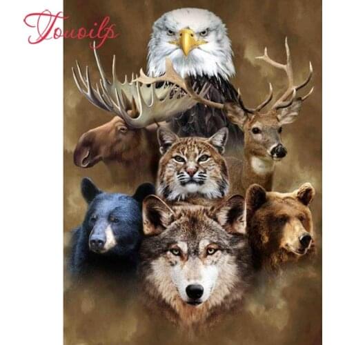 5D DIY square&Round Wolf deer black bear eagle 5d Diamond Painting Needlework Embroidery Rhinestone Cross Stitch Room Decoration