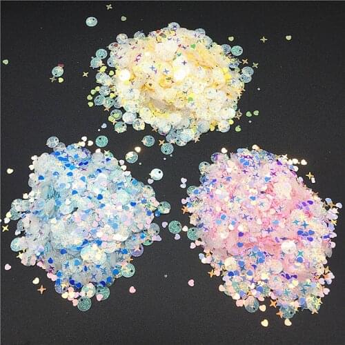 20g Mix Size Pink Yellow Blue Glitter Sequins Flakes Paillette Face Nail Art Decor Sequin for Crafts Confetti Glitter