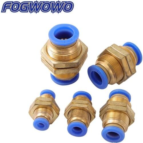 5 Pcs Garden Irrigation Quick Connector 4/6/8/10/12mm Slip Lock Straight Bulkhead Connector Pneumatic Pipe Quick Joint